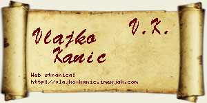 Vlajko Kanić vizit kartica